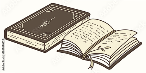 Open book with decorative cover