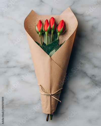 Romantic flower bouquet kitchen counter photography bright close-up love