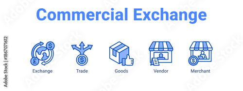 Commercial Exchange web banner icon vector illustration concept for  with icon of Exchange, Trade.
