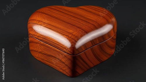 Wooden Jewelry Box with Striped Pattern.