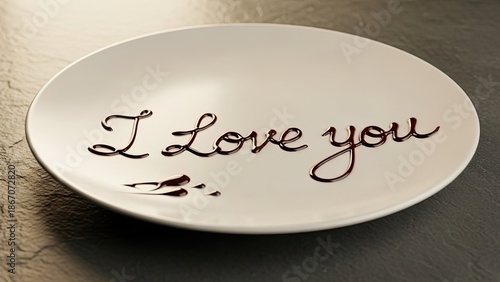 White Plate with Heartfelt Love Message.