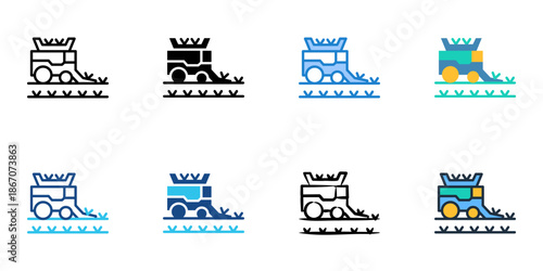Crop harvesting icons set multiple style collection. Editable stroke 
