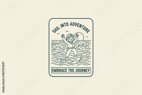 adventurous line illustration vector