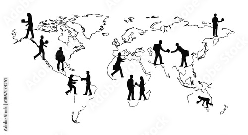 vector silhouettes of people dancing