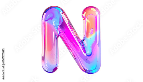 Glossy, vibrant, multicolored 