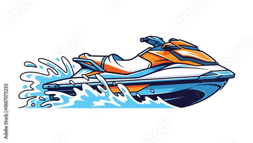 Vibrant Jet Ski Illustration