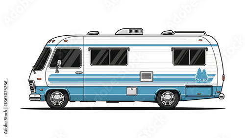 Vintage Camper Van Illustration