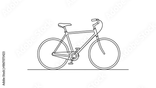Simple Line Drawing of a Bicycle