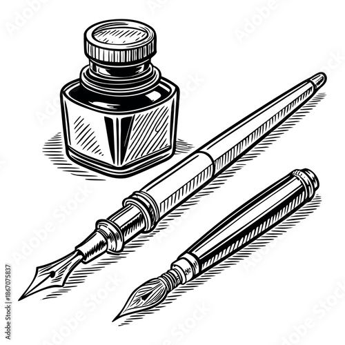 Vintage Tattoo Tools Emblem Engraved Style Vector Illustration