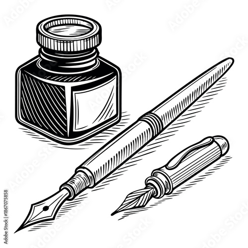 Vintage Tattoo Tools Emblem Engraved Style Vector Illustration