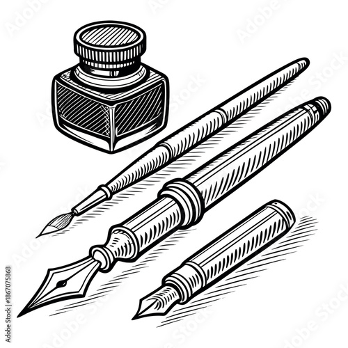 Vintage Tattoo Tools Emblem Engraved Style Vector Illustration