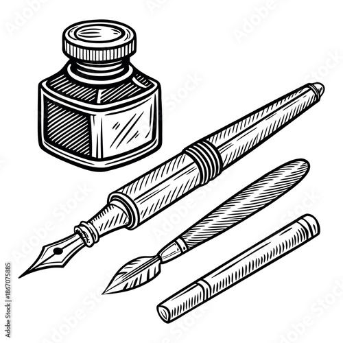 Vintage Tattoo Tools Emblem Engraved Style Vector Illustration