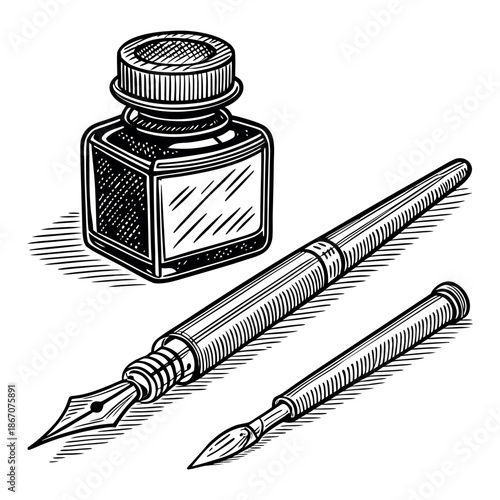 Vintage Tattoo Tools Emblem Engraved Style Vector Illustration