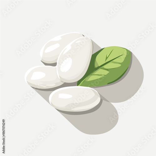 modern element in vector and EPS format, clean vector isolated on a white background, An Icon clipart set, An Imaginary 2D flat icon white beans group set