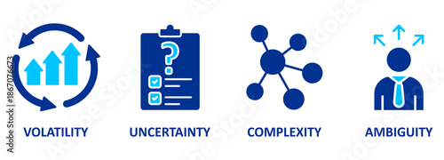 VUCA describing or to reflect on the volatility, uncertainty, complexity and ambiguity of general conditions and situations 