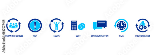 Banner project management vector illustration concept with icons 