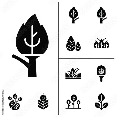 Modern abstract icon with asymmetrical geometric forms, conveying a sense of innovation and contemporary artistic style.