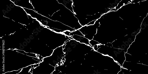 Elegant black marble texture with bold white natural veins, high contrast stone background, luxury abstract surface ideal for modern design, architecture, interior decor, branding, wallpapers.