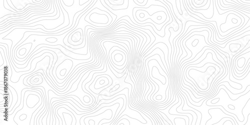 Topographic map, grid, texture, relief contour of terrain. Vector pattern background with mountains and flat land wavy line contours. Abstract monochrome topographic map, topography, cartography theme