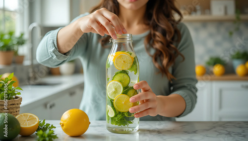 woman holding a glass of lemonade