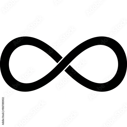 A simple black infinity symbol on a white background