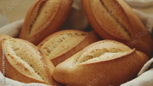 Warm Ciabatta Rolls in Basket