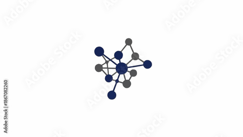 Abstract representation of a complex network structure with interconnected nodes and edges, illustrating data relationships or system architecture.