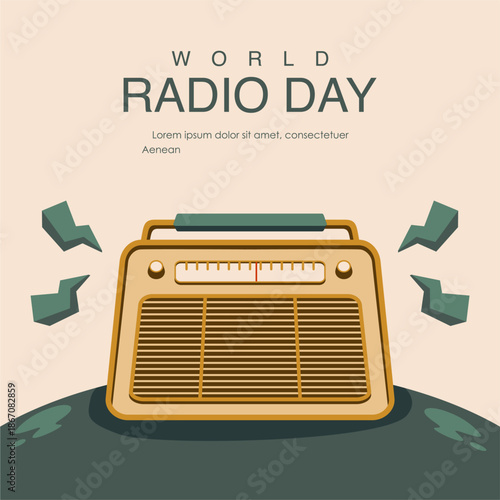 vector world radio day background template
