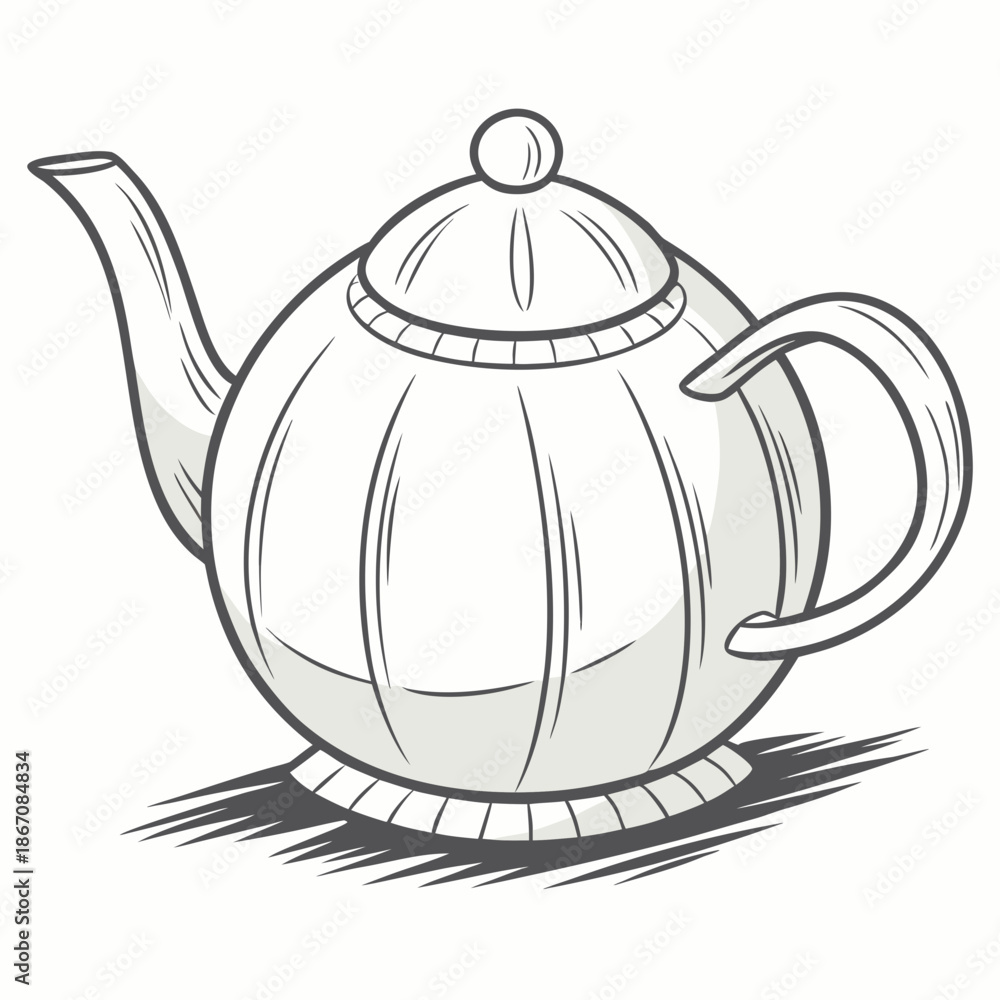 Obraz premium Modern Ceramic Tea Pot Vector Graphic