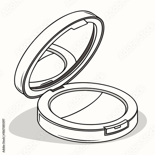 Professional Makeup Compact Powder Container Illustration