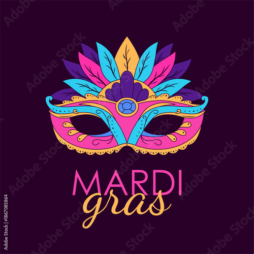 vector mardi gras festival poster template