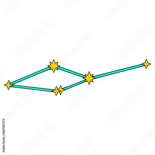 Leo minor constellation illustration hand drawn isolated vector