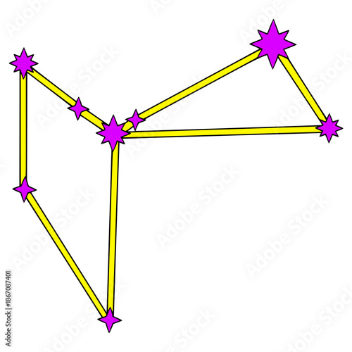 phoenix constellation illustration hand drawn isolated vector