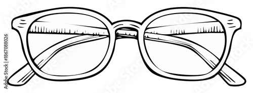 Black and White Illustration of Retro Glasses