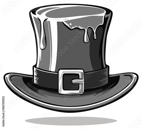 Cartoon Top Hat Dripping with Gooey Substance for Magic or Costume