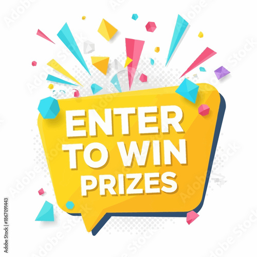Enter to Win Prizes Icon – Contest Giveaway Banner for Promotions, Marketing & Events