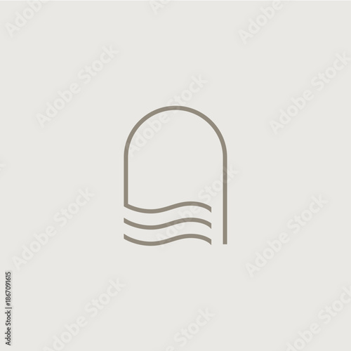 Niche Door sea water wave logo vector icon illustration