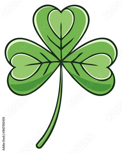 Cartoon shamrock graphic design representing good luck and Saint Patrick's Day