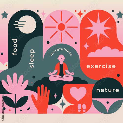 Promoting Health and Well-being through Balanced Lifestyle Choices Food, Sleep, Mindfulness, Exercise, and Nature