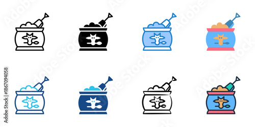 Animal feed icons set multiple style collection. Editable stroke 
