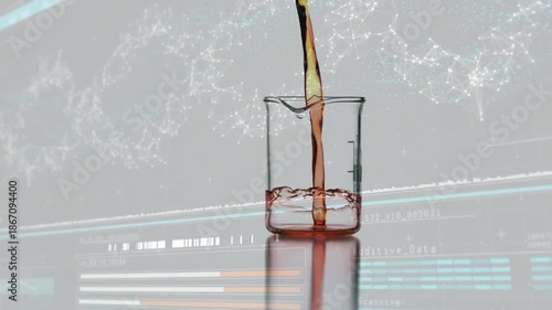 Animation of beaker over dna strand