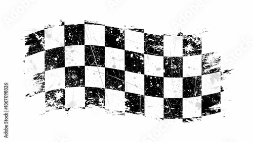 Wallpaper Mural Race flag energetically flaps with grunge design texture Torontodigital.ca