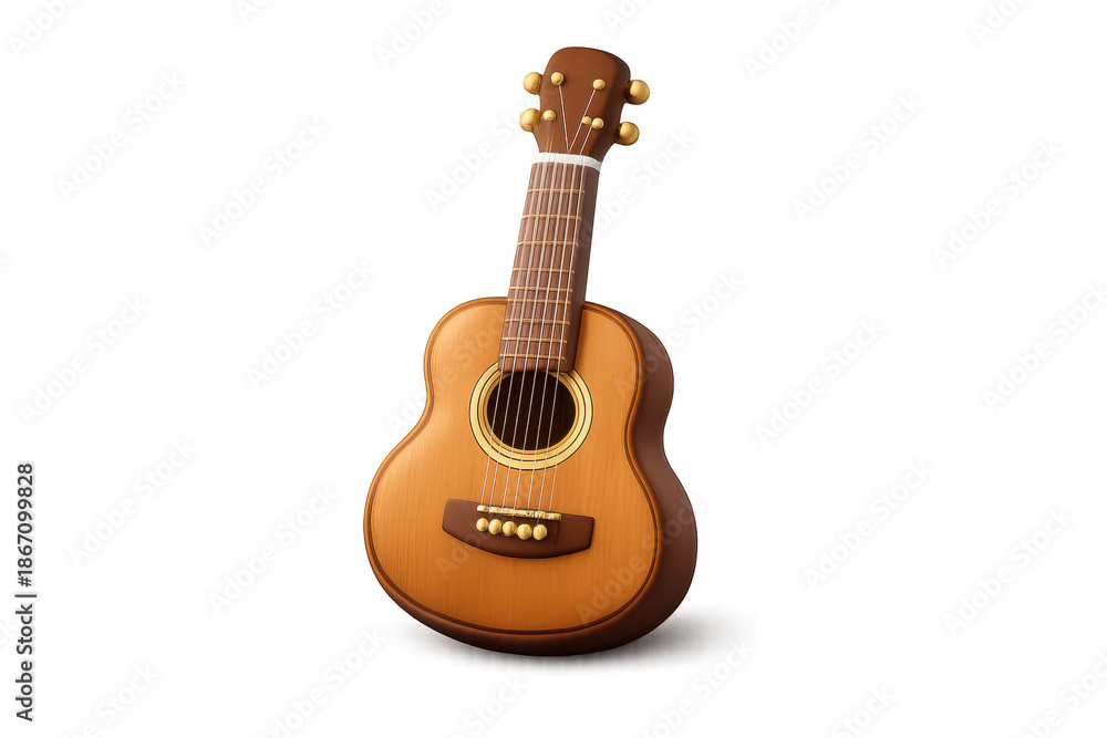 Obraz premium Simple acoustic guitar icon illustration for music and design projects