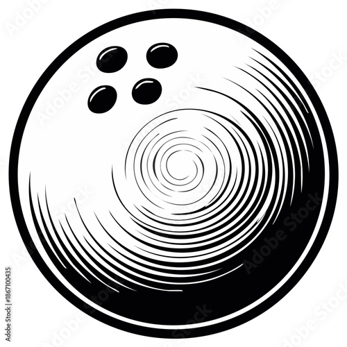 Bowling ball illustration with motion effect for sport and leisure activities