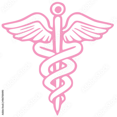 caduceus medical symbol vector