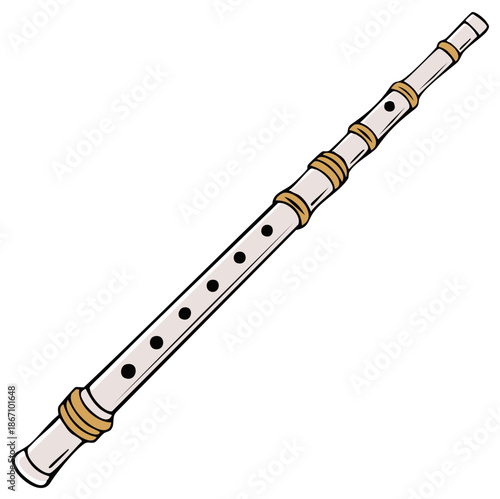 Traditional Eastern Woodwind Musical Instrument with Finger Holes