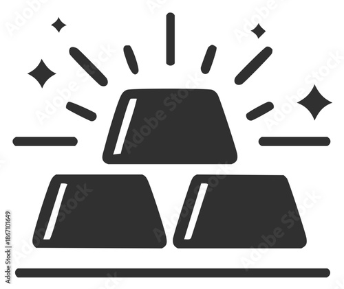 Stacked Golden Bars with Shine a Symbol of Wealth and Luxury. Rich Treasure and Precious Metal Icon