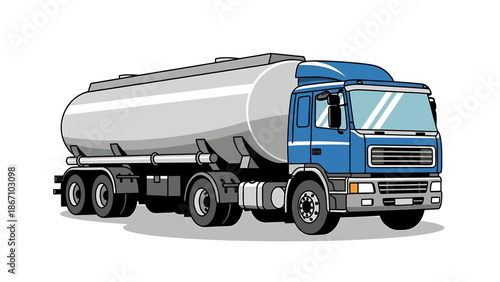 Blue Tanker Truck Illustration