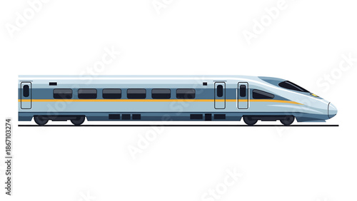 Modern High Speed Train on White Background