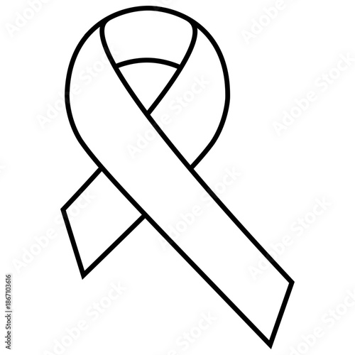 Awareness ribbon icon vector. Ribbon Illustration sign. Cancer Ribbon symbol or logo.